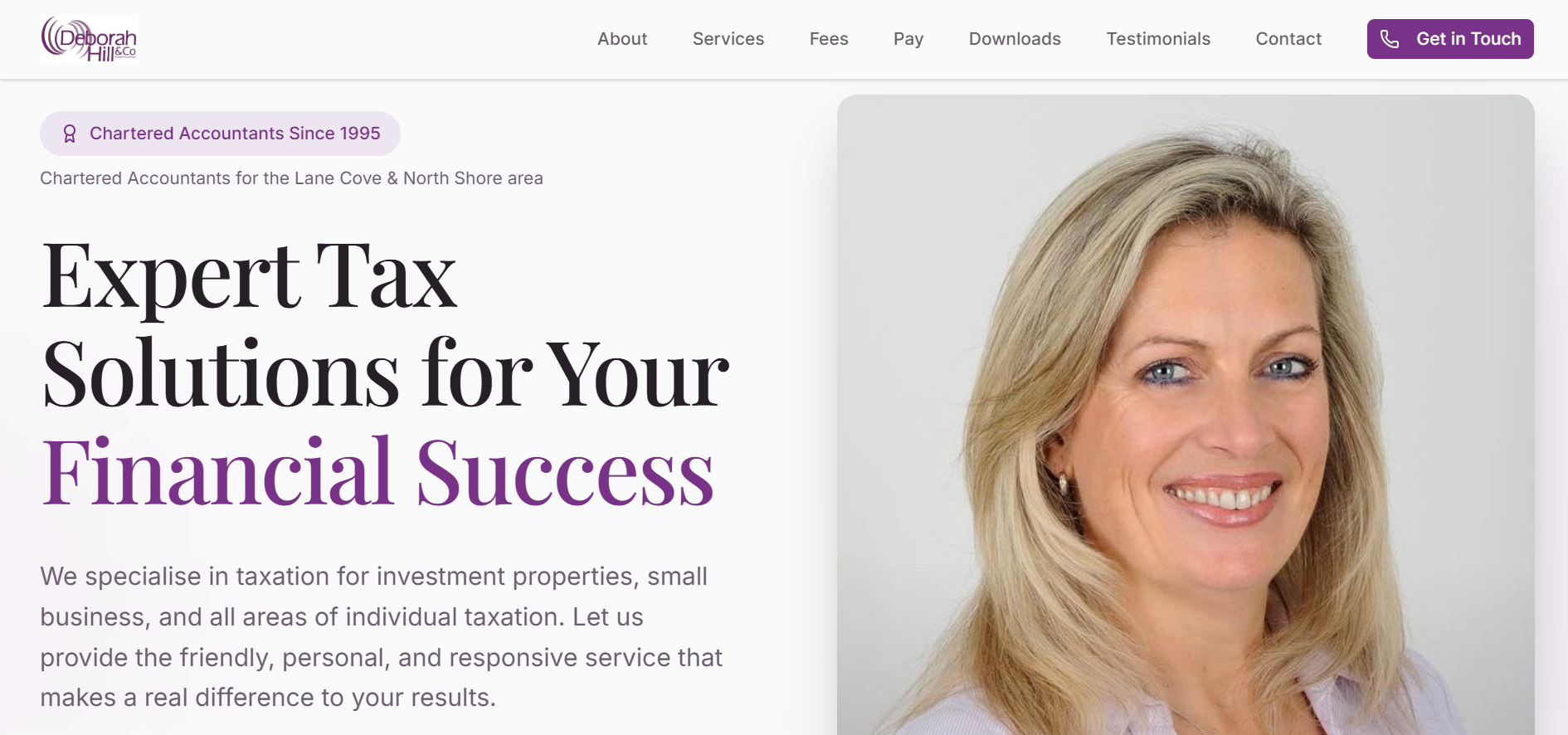 After: Deborah Hill and Co redesigned website